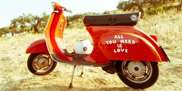 Red moped